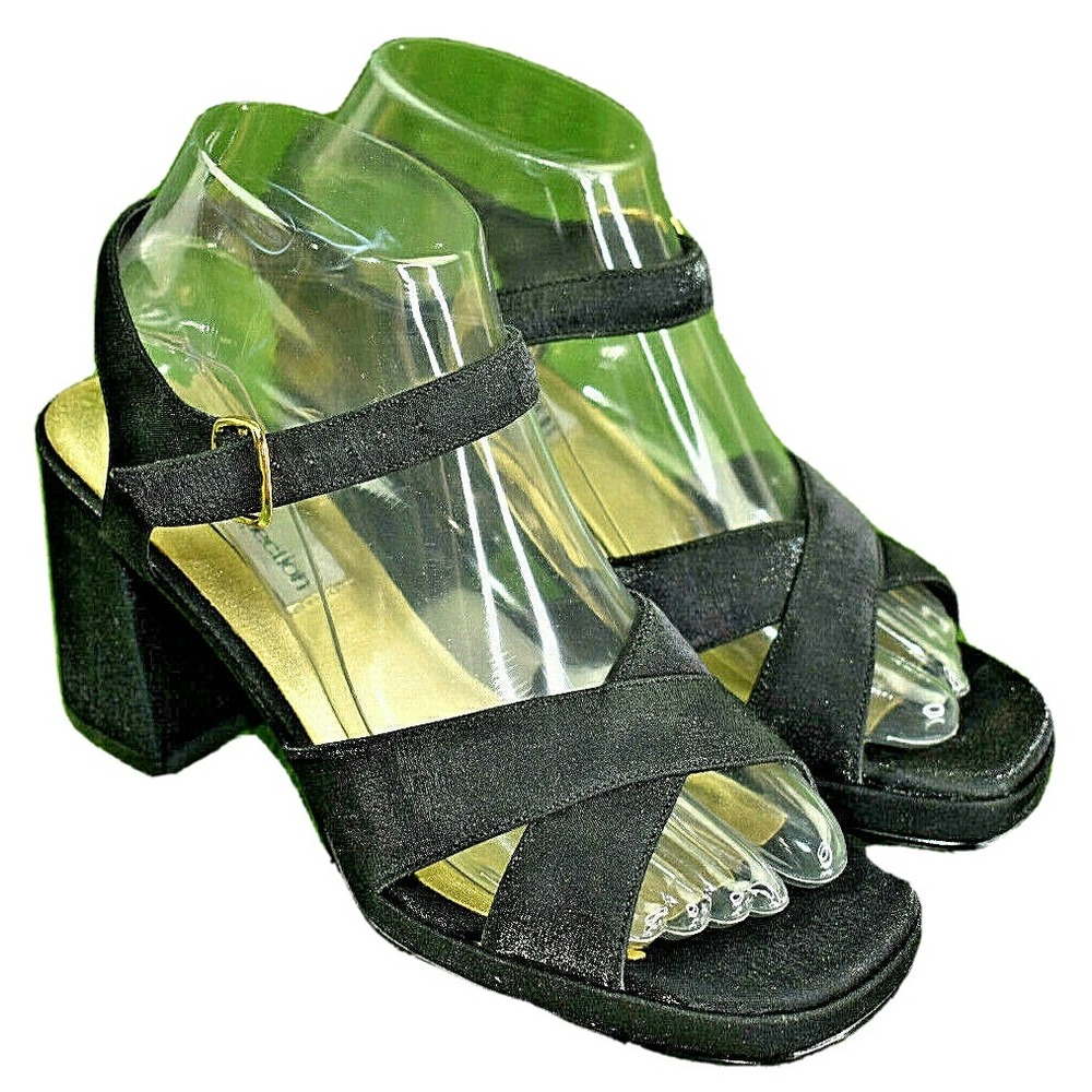 Private Collection‎ Women's Josie Black Starlet Ankle Strap Heels Size 7.5 B New